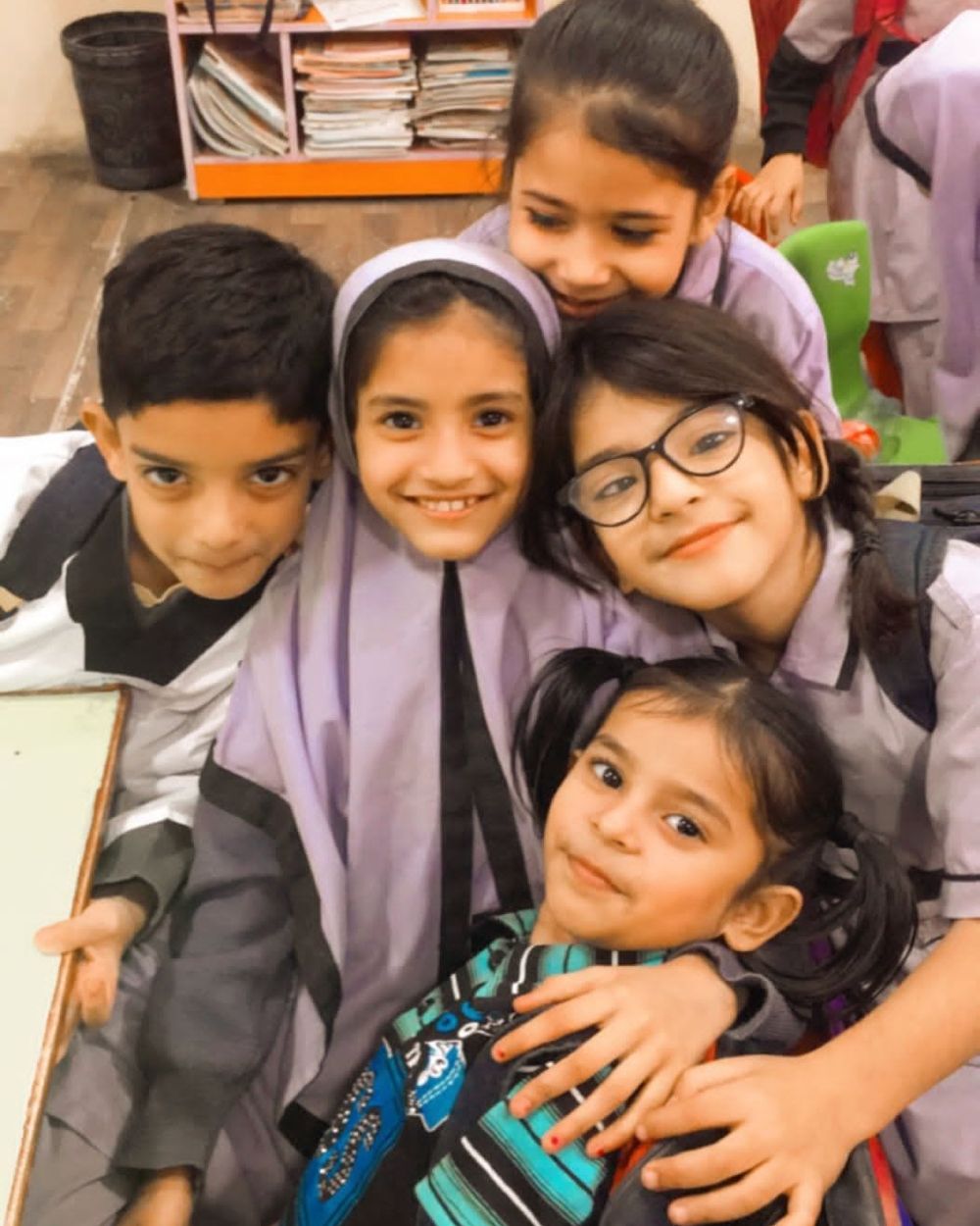 Students of Al-Hamd Progressive School & College in school uniform